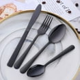 thumbnail image 3 of XTEILC Silverware Set Flatware Set Stainless Steel Dinnerware Set for 6, 24-Piece Cutlery Set, Black, 3 of 8