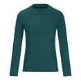 thumbnail image 6 of Mock Turtle Neck Tops for Women Fleece Thermal Underscrubs Blouse Slim Fit Long Sleeve Pullover Tight Bottoming Shirt, 6 of 6