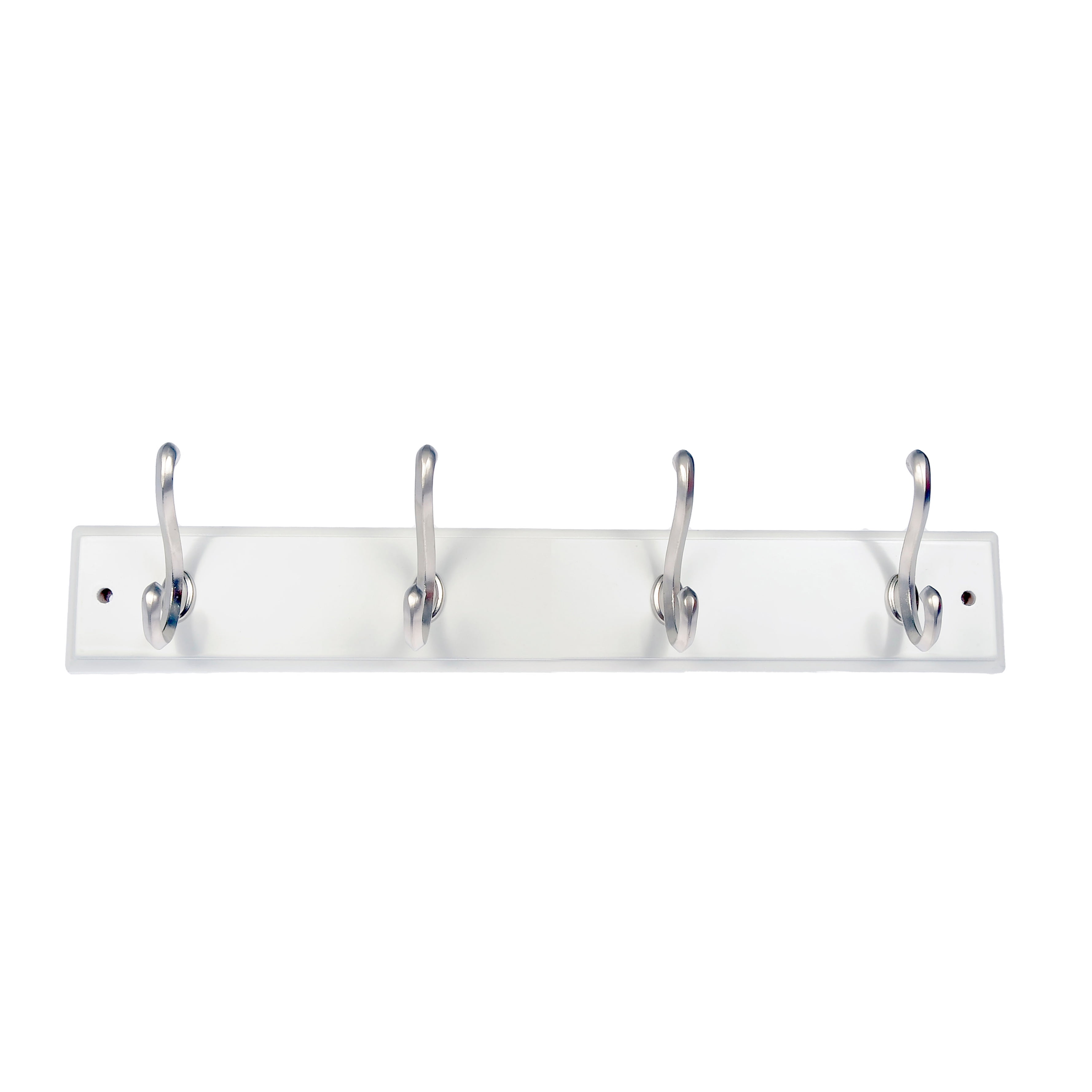 Mainstays, Hook Board, 18 in White Hookboard with 4 Satin Nickle Hooks; 30  lb Holding Capacity
