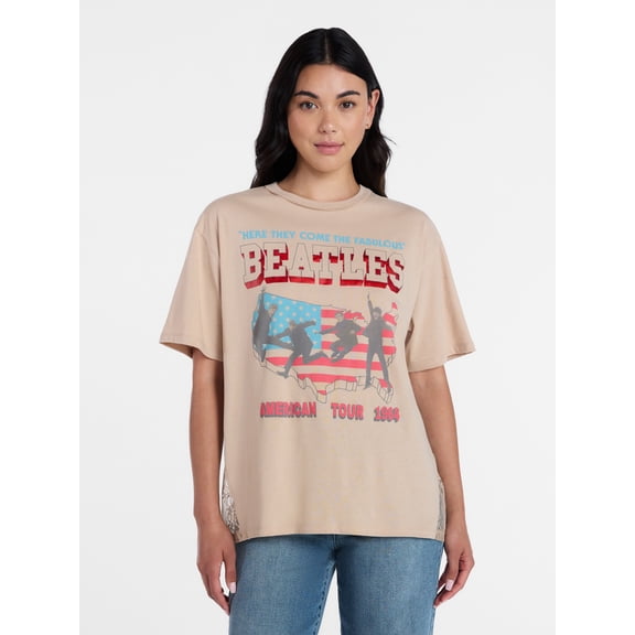 The Beatles Women's American Tour Graphic Tee, Sizes XXS-XXL