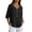Black 1, variant on Embroidered Tops for Women Cotton Linen Shirts Tunics Tops Traditional Mexican Shirts Gauze Blouses 3/4 Sleeve Boho V Neck Tops for Women Mexican Blouses for Women Bohemian Shirts Black 2XL