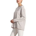 thumbnail image 4 of INSPIRE CHIC Women's Sweaters Long Sleeve Dressy Casual Striped Crewneck Pullover Tops, 4 of 5