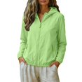 thumbnail image 5 of Vinsonshop Women's Quick Dry Sun Shirt UPF 50+ Lightweight Hoodie Jacket Long Sleeve Sun Protection Cover Up Outdoor Green 3XL, 5 of 8