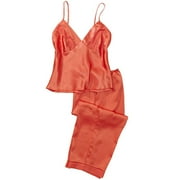 Women's Plus Satin Sleep Cami and Crop-Length Pants