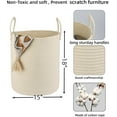 thumbnail image 2 of WarmHavenv Cotton Rope Laundry Basket Hamper for Clothes Woven Storage Basket for Living Room Bedroom Boho Tall Rope Baskets for Blanket Toys Pillow Towels Baby Nursery Hamper Bin beige, 2 of 14