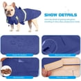 thumbnail image 4 of Impermeable para perros con capucha, impermeable y cortavientos, con tiras reflectantes y orificio para arnés (azul oscuro XL)., 4 of 5