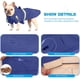thumbnail image 4 of Impermeable para perros con capucha, impermeable y cortavientos, con tiras reflectantes y orificio para arnés (Azul oscuro, talla 3XL)., 4 of 5