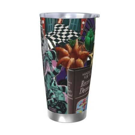 

Beetle Juice Coffee Mug 20 Oz Insulated Stainless Steel Coffee Travel Mug | Vacuum Sealed Cartoon Design Bottle for Car & Gifts