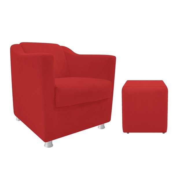 Set de puff y sillón Tilla - Rojo WEIK Tilla