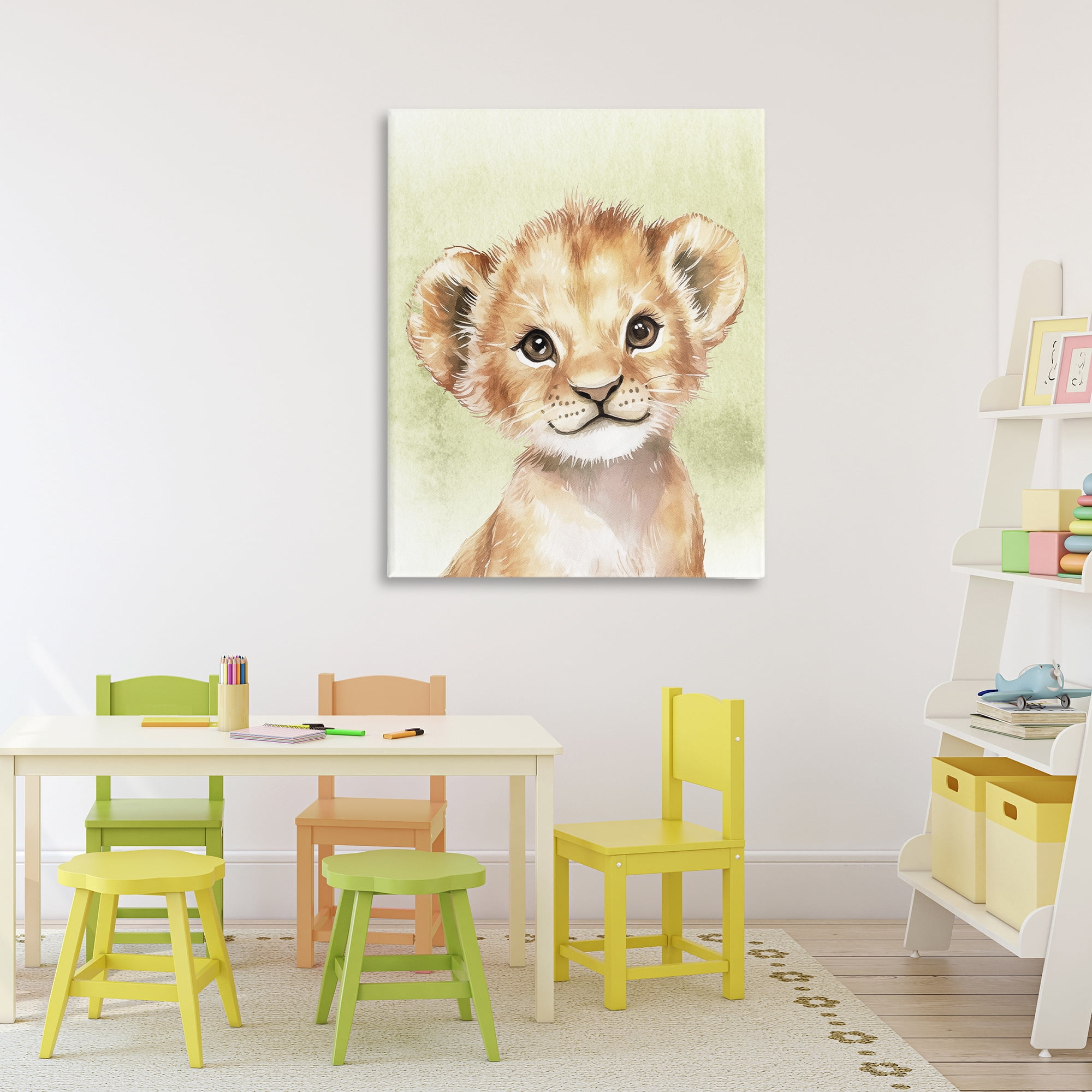 Stupell Industries Jungle Friends Baby Lion Canvas Wall Art, design by Christine Simpson Art