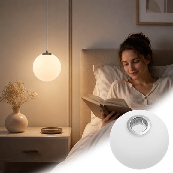 VMWMSSR Frosted Glass Globe Light Shade, Threaded White Replacement Lamp Cover, Round Glass Globe Shade For Bedroom Kitchen Table Lamps(White-3.54")