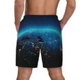 thumbnail image 2 of Lsque Mens Swim Trunks Planet Earth Pattern - Bathing Suit Compression Liner - Beach Swim Shorts Swimwear - (S-3XL) - Stretch Quick Dry -X-Large, 2 of 9