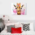 thumbnail image 4 of Leisuo Canvas Art Wall Decor 'Giraffe Eating Ice Cream' - Wall Art For Living Room, Wall Art Bedroom, Dining Room Wall Decor, Wall Art 16x20"/ 12x16", 4 of 4