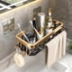 thumbnail image 4 of Cesta para ducha, soporte para champú sin taladros, estante de almacenamiento para lavabo, baño 1 pieza con barra de ganchos, 4 of 9