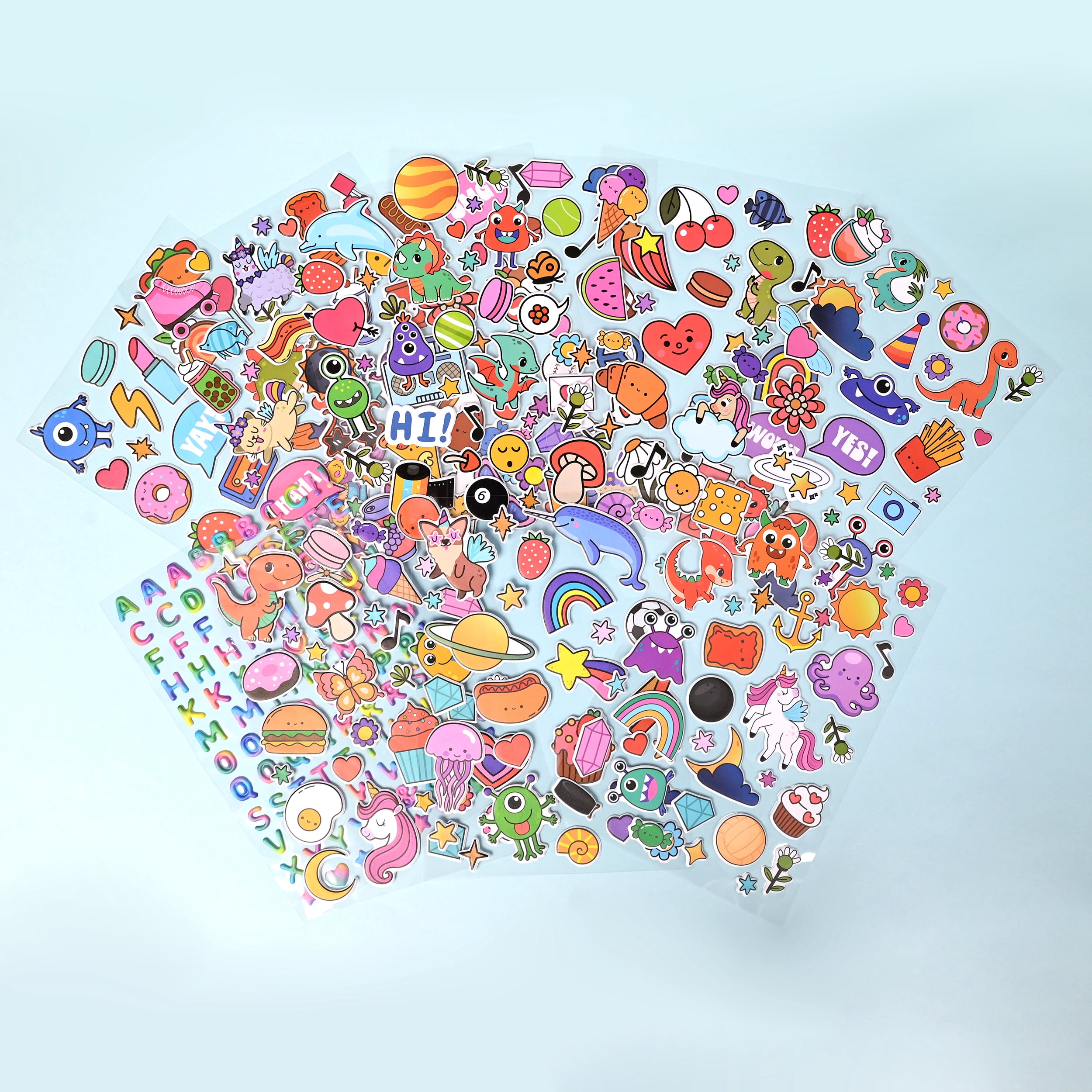 Hello Hobby Puffy Stickers Pack – 400 Assorted Design Pieces for Crafts