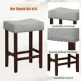 thumbnail image 5 of Gymax Bar Stools Counter Height Saddle Seat Kitchen Chairs with Wooden Legs, Gray/ Brown (Set of 4), 5 of 8