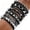 Black B, variant on 4 Pcs Punk Rock Leather Studded Bracelets for Men Women 80s Gothic Spike Cuff Bracelet Set Emo Accessories for Rocker Outfits