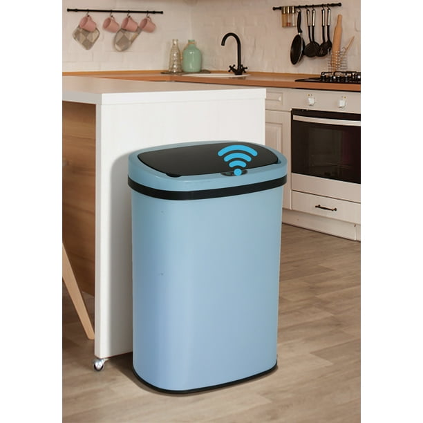 13 Gallon Kitchen Garbage Can Automatic Trash Can Stainless Steel Trash