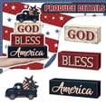 thumbnail image 2 of Americana decor, Patriotic decor, Tiered Tray decorations Set, Distressed Painted Wood, Vintage Shelf decor, Tray decor Items, Shelf decorations, 4 Pc, 2 of 6