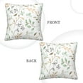 thumbnail image 3 of ZNDUO Square Home Decorative Throw Pillows, Corduroy Watercolor Plant Leaves Pattern Couch Pillows, Throw Pillows for Bed, 20"x20", 3 of 8