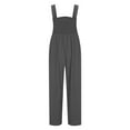 thumbnail image 5 of BLVB Women's Plus Size Jumpsuits Casual Loose Overalls One-Piece Sleeveless Smocked Wide Leg Long Pant Rompers, 5 of 6