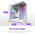 thumbnail image 2 of NZXT CMH92FWP1 H9 Flow RGB+ ATX Mid-Tower PC Case Dual Chamber White With 7 RGB Fans, 2 of 8