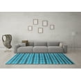 thumbnail image 3 of Ahgly Company Indoor Square Oriental Light Blue Industrial Area Rugs, 5' Square, 3 of 4