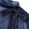 thumbnail image 6 of Wdgfv Wedding Guest Dress Mother of The Bride Dresses Two Piece Formal Sequin Dress with Jacket Tea Length 2025 Blue M, 6 of 7