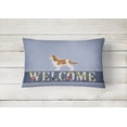 thumbnail image 2 of Carolines Treasures BB5553PW1216 Cavalier King Charles Spaniel Welcome Canvas Fabric Decorative Pillow, 12H x16W,, 2 of 3