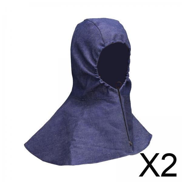 Sombrero de chal para soldar,Capuchas protectoras para soldar Sombrero tipo chal para soldar,Gorra para casco de soldadura con cubierta de cuello ajustable,Denim duradero,resistente al