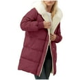 thumbnail image 5 of Turilly Women's Winter Long Coat Long Sleeve Jacket Hooded Jacket With Pockets Detachable Hat Collar, 5 of 6