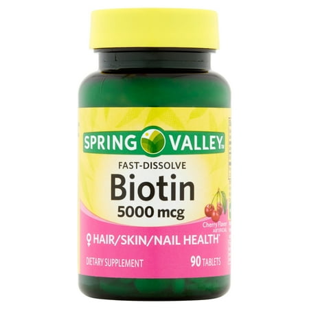 Spring Valley Biotin Fast Dissolve Tablets, 5000 Mcg, 90 Ct