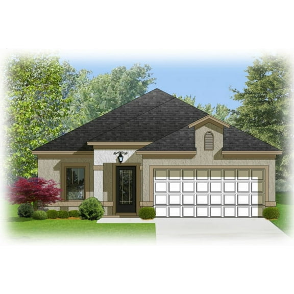 556-14491: Southwestern Traditional 3 Bed, 2 Bath Luxury Home Plan, 1449 Sq Ft: Full Blueprints with License to Build by Home Plan Marketplace - Lesuto