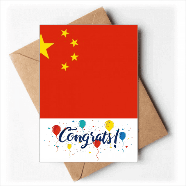 China National Flag Asia Country Wedding Cards Congratulations Greeting Envelopes