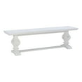thumbnail image 1 of Linon Larson Solid Pine Wood Double Pedestal Dining Bench in Distressed White, 1 of 9