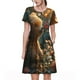 thumbnail image 1 of Balery Sunshine Butterfly Flower Bear Vestidos sueltos de manga corta para mujer, vestidos de verano 2025, vestidos casuales de corte A con vuelo., 1 of 6