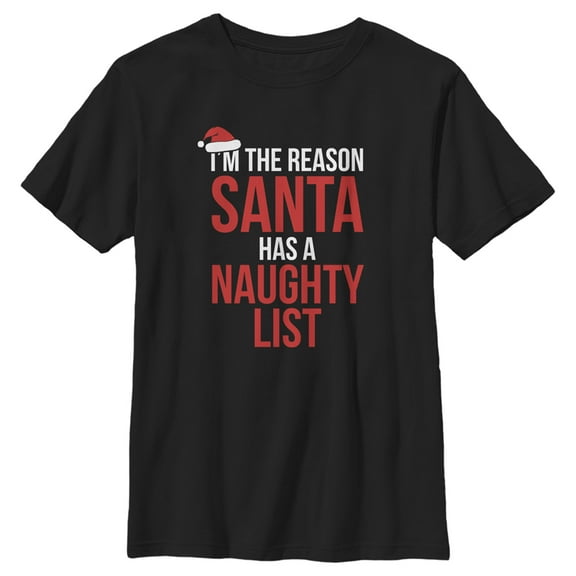 Boy's Lost Gods On Santa’s Naughty List  Graphic Tee Black Small