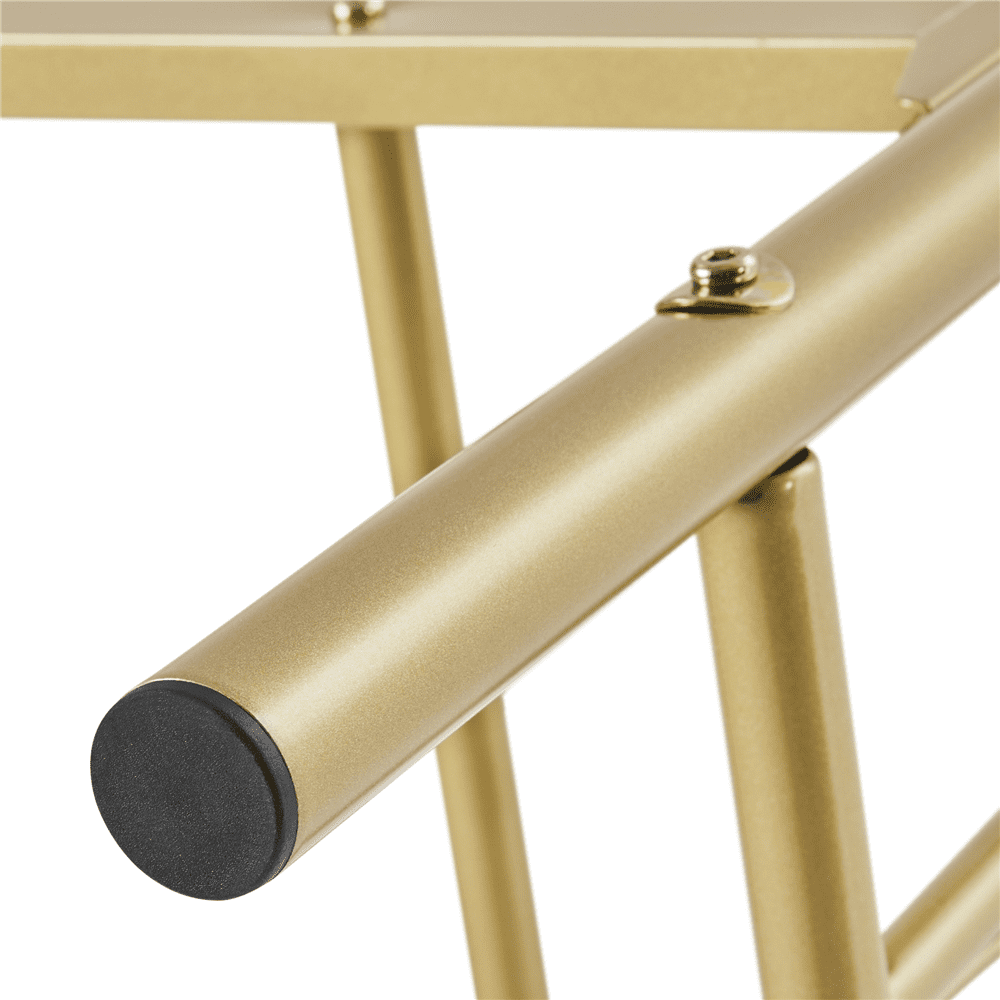 Alden Design Full Size Metal Platform Bed Frame with High Headboard, All Ages, Antique Gold