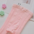 thumbnail image 4 of Sunvit-Panties Girls Pink Cotton Tights - Full Length Ribbed Legwear with Floral Appliqué, Soft Stretchy for Kidss & Young Kids (1-8 Years),Size 1 T, 4 of 6