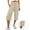 B# Beige, variant on SMihono Fashion Women's Loose Shrink Wide Leg Pants High Waisted Straight Pants Quick Dry Outdoor Athletic Cropped Pants Capris Women's Yoga Leggings Beige 6