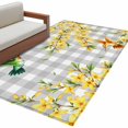 thumbnail image 2 of Spring Forsythia Flowers 3'x5' Washable Rug, Yellow Floral Hummingbird Gray Plaid Non-Slip Area Rugs for Entryway Kitchen Classroom, StainResistant Dorm Throw Carpet, Low Pile Soft Indoor Floor Mat, 2 of 9