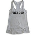 thumbnail image 1 of Freedom Tank Top, Ladies Racerback Tank Top, Patriotic Tank, Patriot Tank, Heather Gray, X-Large, 1 of 1