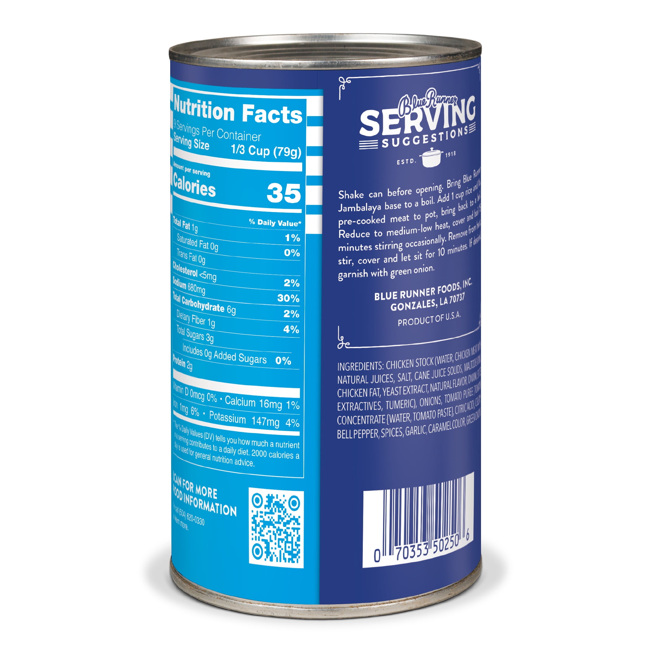 (6 pack) Blue Runner Foods Creole Jambalaya Base, 25 oz Can