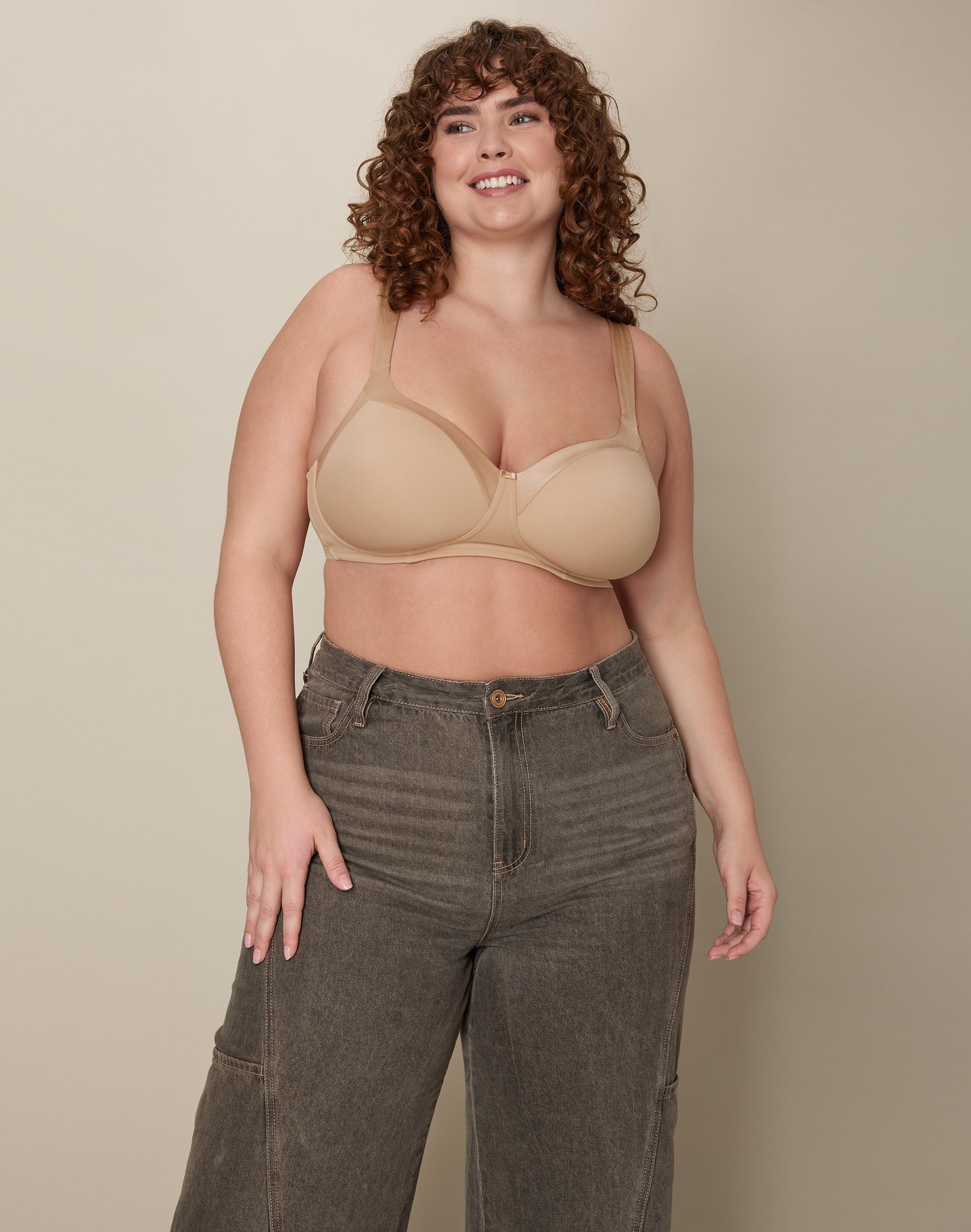 Women's Playtex US4824 Shape Lined Balconette Wirefree Bra (Taupe 42D)