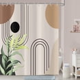 thumbnail image 5 of Abstract Boho Leaf Shower Curtains, Weighted Bottom Mid Century Modern Bohemian Terracotta Minimalist Geometric Arch Botanical Bathroom Curtain Waterproof Fabric Washable with Hooks,36"x72", 5 of 6