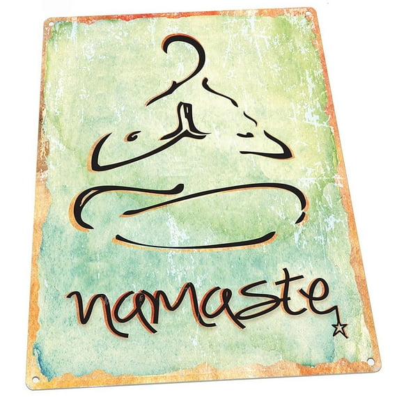Outdoor Namaste 9"x12" Metal Sign, Wall Decor for Office or Meeting Room, Guaranteed Not to Fade for 4 Years