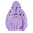 thumbnail image 2 of Purple Womens Sweatshirt Women's Long Sleeve New York Letter Printed Hoodie Hoodie Hoodie Fall Clothes for Women, 2 of 5