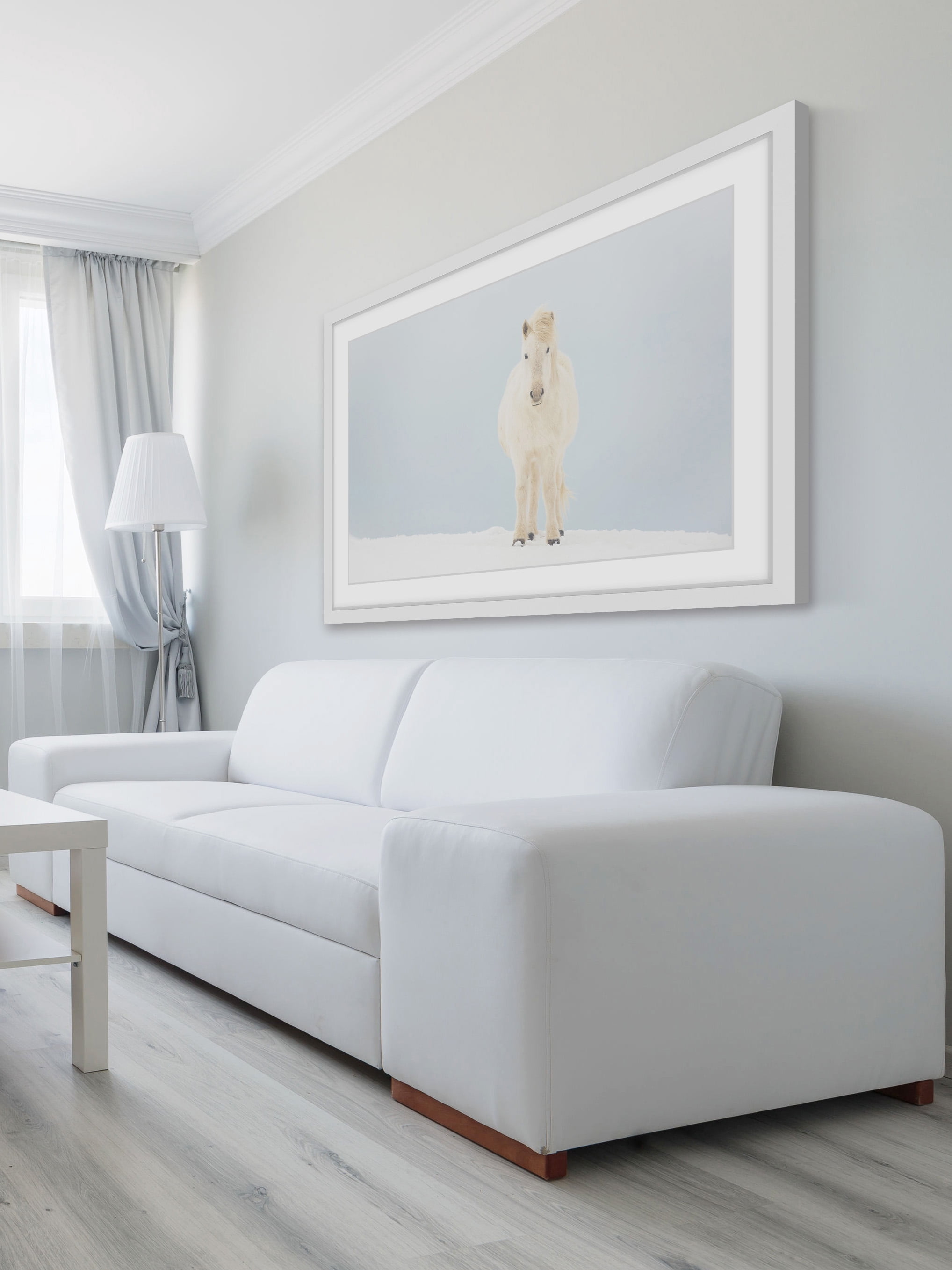 "White Horse Comes" Framed Painting Print