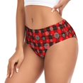 thumbnail image 2 of Fotbe Snowflakes On A Buffalo Plaid Calzones Estampados para Mujer – Ropa Interior de Algodón, Cómoda, Suave y Elástica-X-Large, 2 of 6