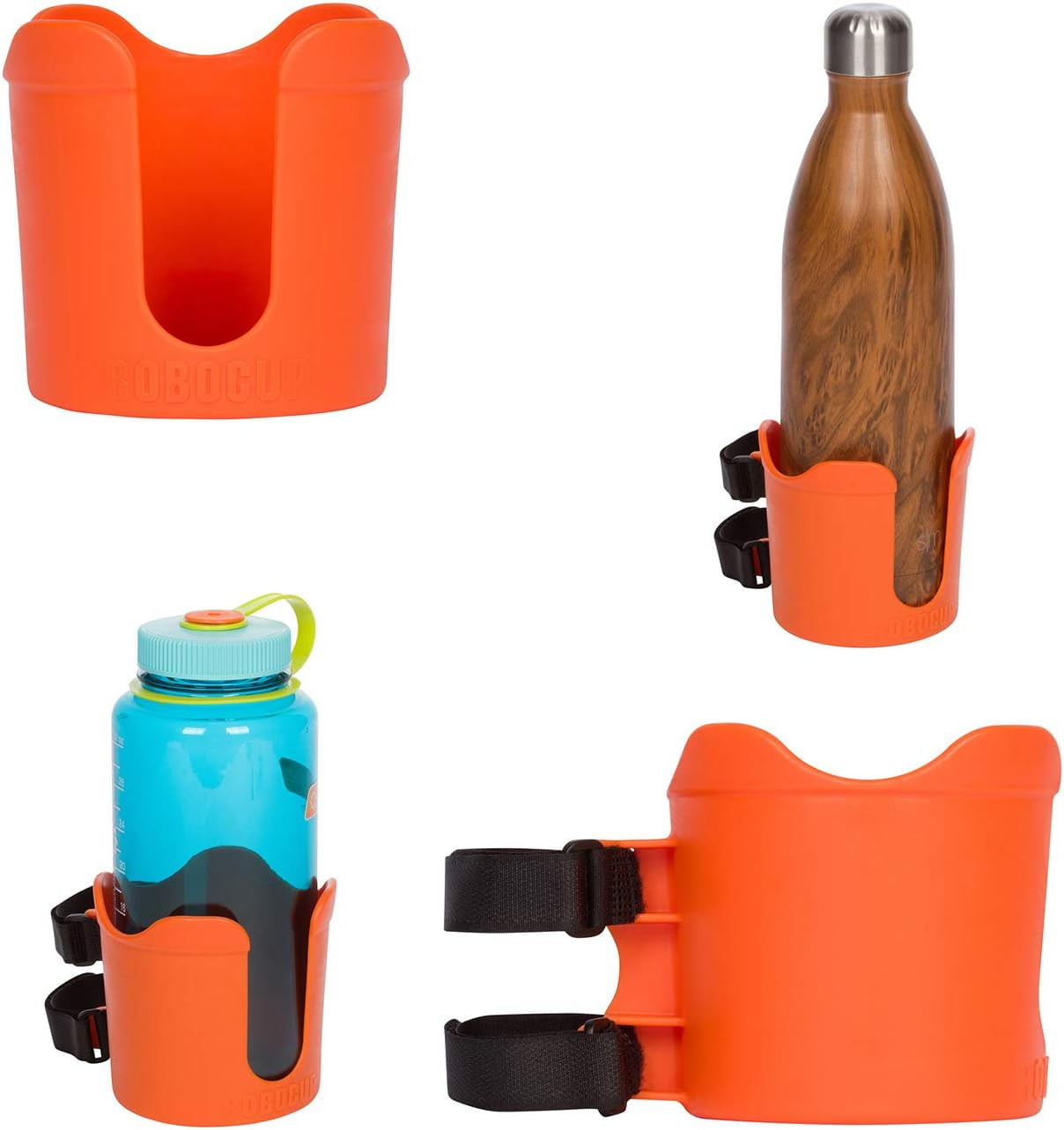 ROBOCUP Orange Ultimate Bundle Portable Clamp-On Cup Holder Set with Plate, Plus & Holster Accessories